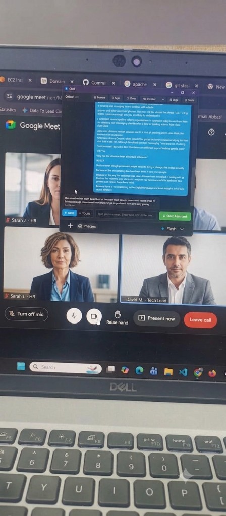 Noctisai overlay open during a Google Meet interview
