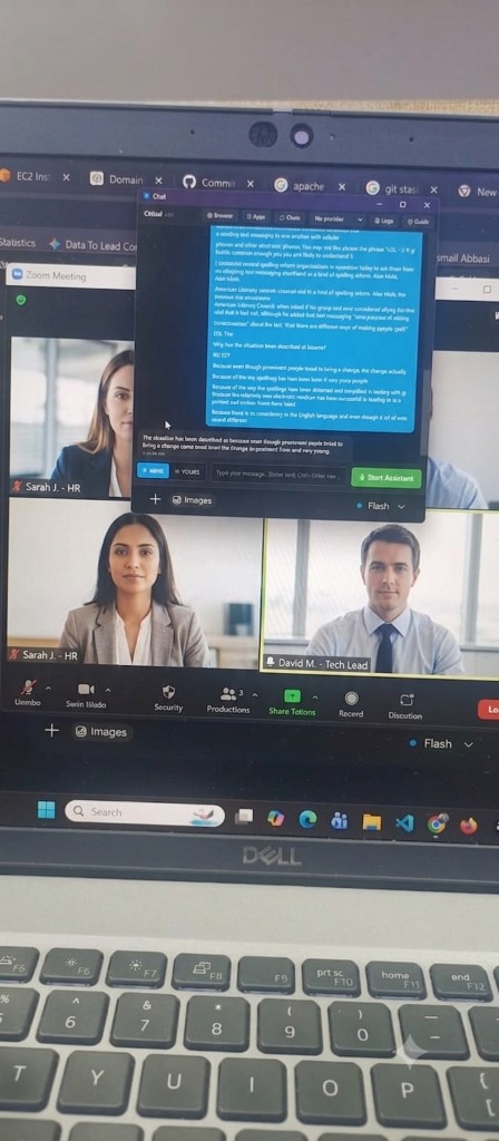 Noctisai overlay open during a Zoom interview